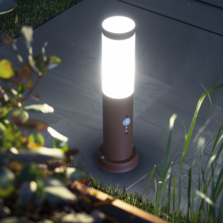 Brilagi - Venkovní lampa se senzorem NOVA 1xE27/15W/230V 40 cm IP44 hnědá