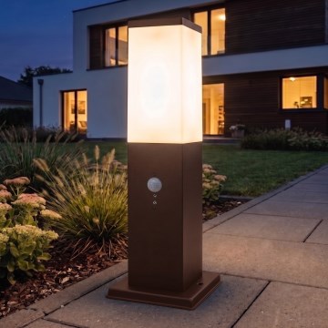 Brilagi - Venkovní lampa se senzorem NOVA 1xE27/15W/230V 40 cm IP44 hnědá