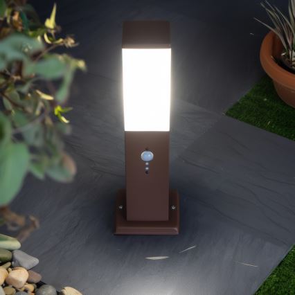 Brilagi - Venkovní lampa se senzorem NOVA 1xE27/15W/230V 40 cm IP44 hnědá