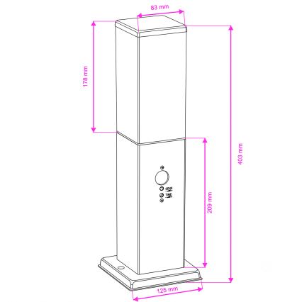 Brilagi - Venkovní lampa se senzorem NOVA 1xE27/15W/230V 40 cm IP44 hnědá