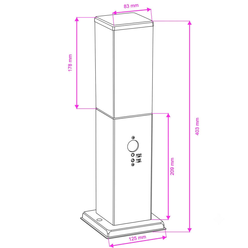 Brilagi - Venkovní lampa se senzorem NOVA 1xE27/15W/230V 40 cm IP44 hnědá