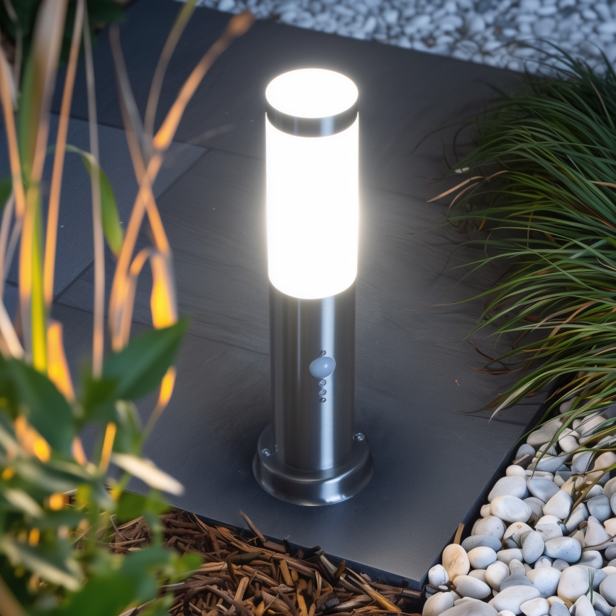 Brilagi - Venkovní lampa se senzorem NOVA 1xE27/15W/230V 40 cm IP44 matný chrom