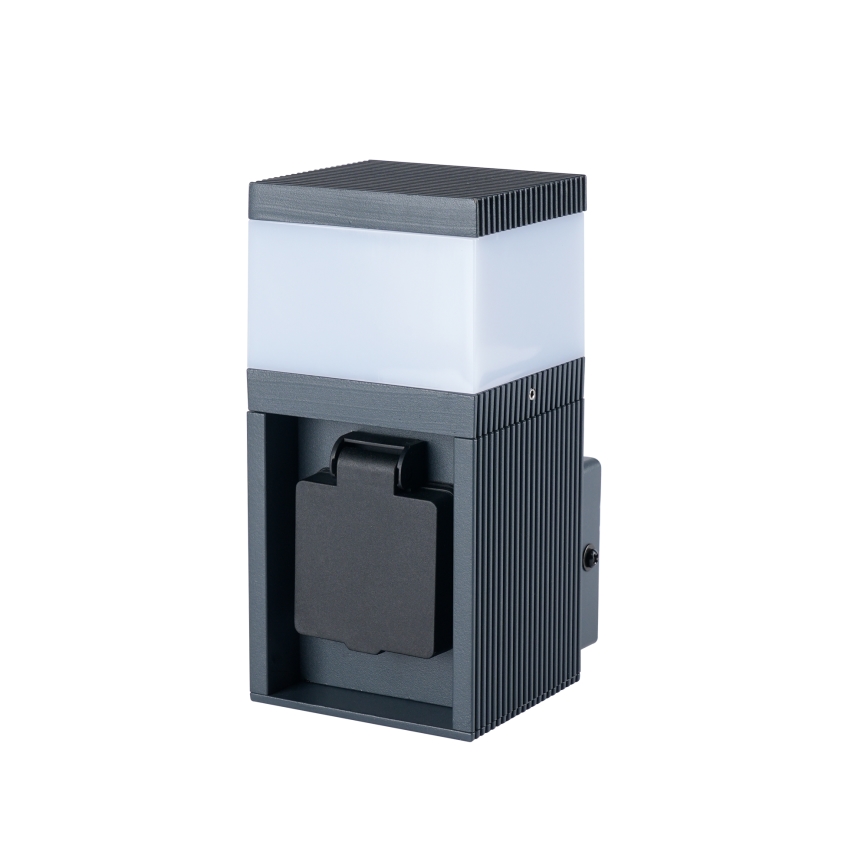 Brilagi - Venkovní nástěnná lampa se zásuvkou SCHUKO PILLAR 1xG9/11W/230V IP44 antracit