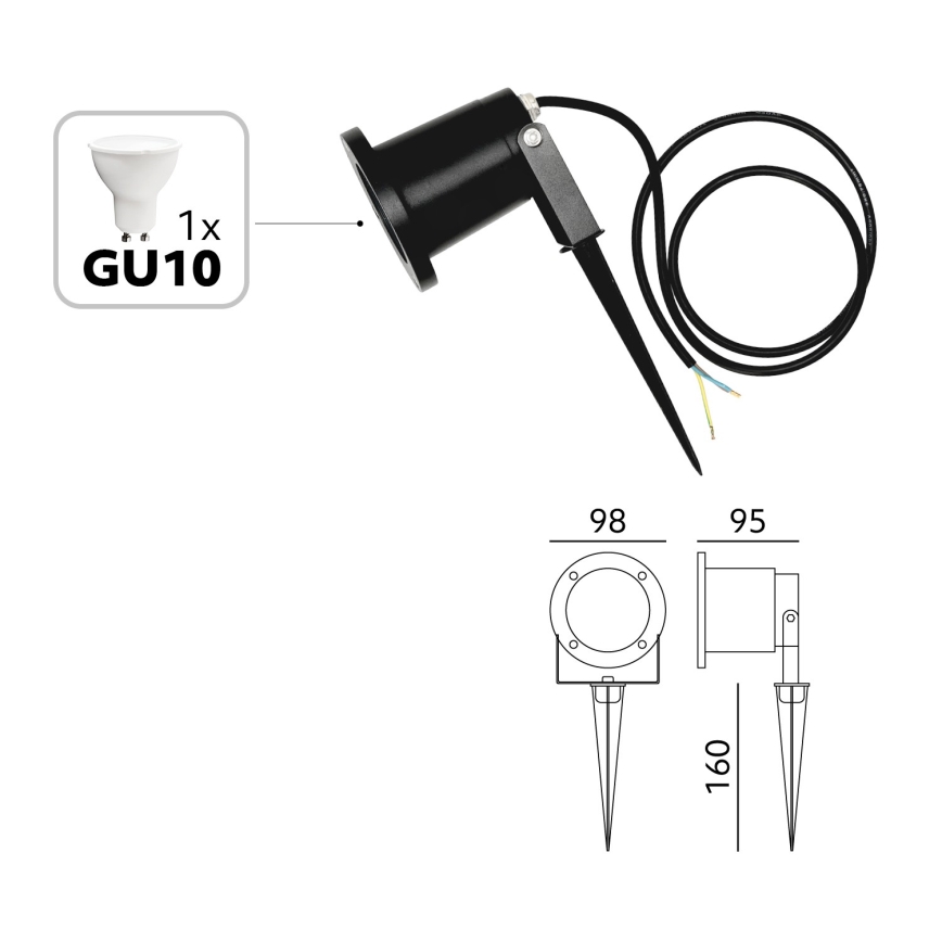 BRILAGI - Venkovní lampa TERRA 1xGU10/50W/230V IP65 černá