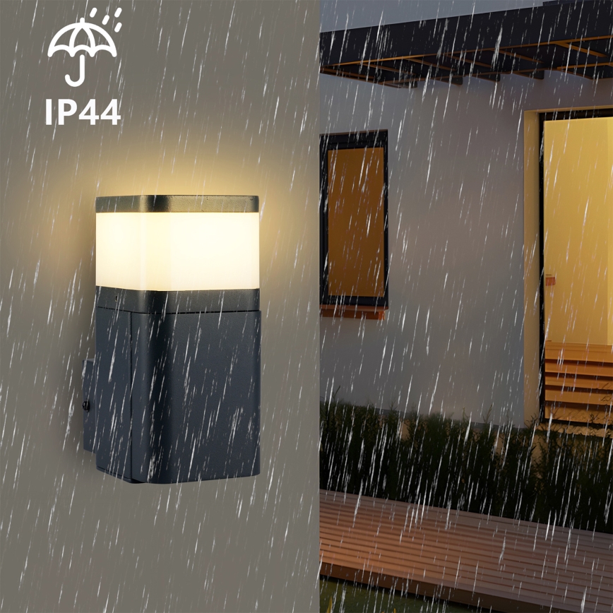 Brilagi - Venkovní nástěnná lampa se zásuvkou SCHUKO PILLAR 1xG9/11W/230V IP44 antracit