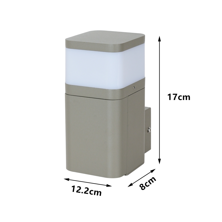BRILAGI - Venkovní nástěnná lampa se zásuvkou SCHUKO PILLAR 1xG9/11W/230V IP44 šedá