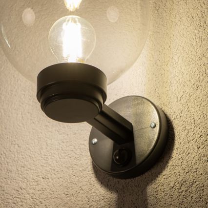 Brilagi - Venkovní nástěnné svítidlo se senzorem pohybu HARBOR 1xE27/40W/230V IP33 antracit/čirá