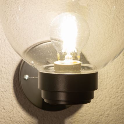 Brilagi - Venkovní nástěnné svítidlo se senzorem pohybu HARBOR 1xE27/40W/230V IP33 antracit/čirá