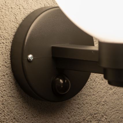 Brilagi - Venkovní nástěnné svítidlo se senzorem pohybu HARBOR 1xE27/40W/230V IP33 černá/bílá
