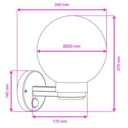 Brilagi - Venkovní nástěnné svítidlo se senzorem pohybu HARBOR 1xE27/40W/230V IP33 černá/bílá
