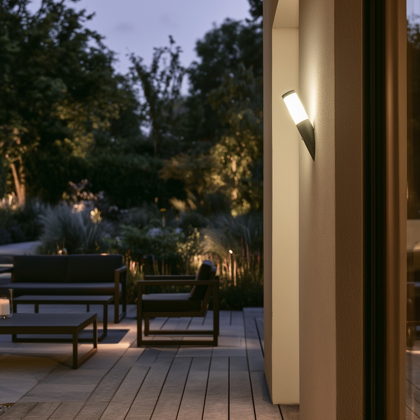 BRILAGI - Venkovní nástěnná lampa se senzorem pohybu ELIA 1xE27/20W/230V IP44 antracit
