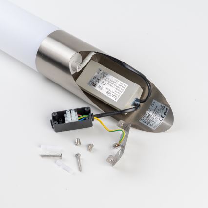 BRILAGI - Venkovní nástěnná lampa se senzorem ELIA 1xE27/20W/230V IP44 matný chrom