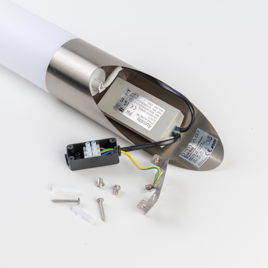 BRILAGI - Venkovní nástěnná lampa se senzorem ELIA 1xE27/20W/230V IP44 matný chrom