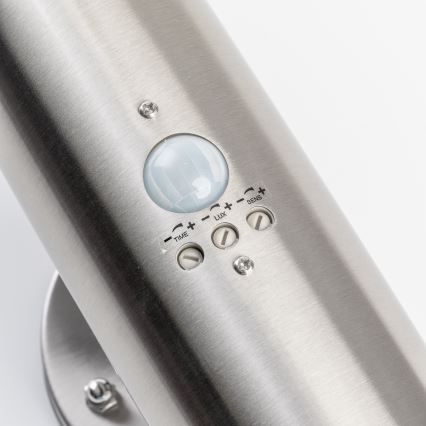 BRILAGI - Venkovní nástěnná lampa se senzorem ELIA 1xE27/20W/230V IP44 matný chrom
