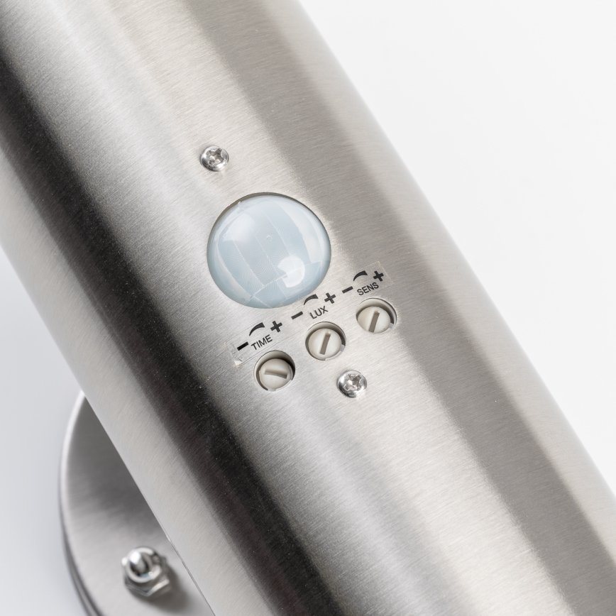 BRILAGI - Venkovní nástěnná lampa se senzorem ELIA 1xE27/20W/230V IP44 matný chrom