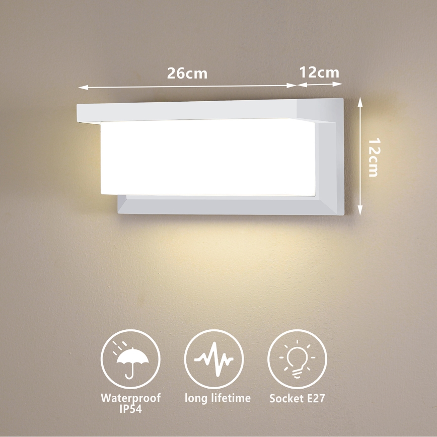 Brilagi - Venkovní nástěnné svítidlo BRICKY 1xE27/60W/230V bílá IP54