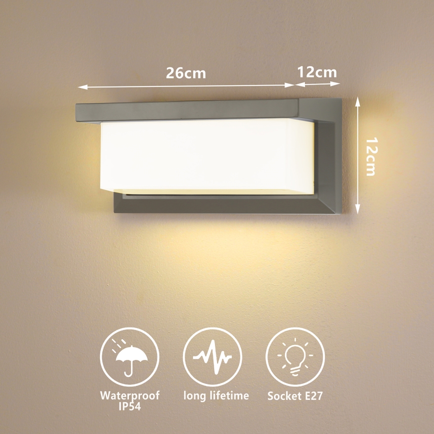 Brilagi - Venkovní nástěnné svítidlo BRICKY 1xE27/60W/230V šedá IP54