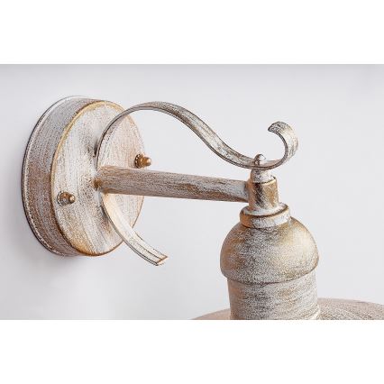 Brilagi - Venkovní nástěnné svítidlo MOLDE 1xE27/60W/230V IP44 bílá/patina