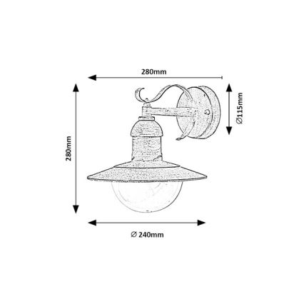 Brilagi - Venkovní nástěnné svítidlo MOLDE 1xE27/60W/230V IP44 bílá/patina