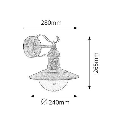 Brilagi - Venkovní nástěnné svítidlo MOLDE 1xE27/60W/230V IP44 bronzová/patina