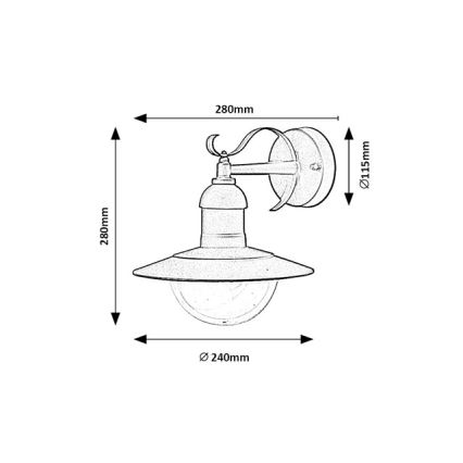 Brilagi - Venkovní nástěnné svítidlo MOLDE 1xE27/60W/230V IP44 černá
