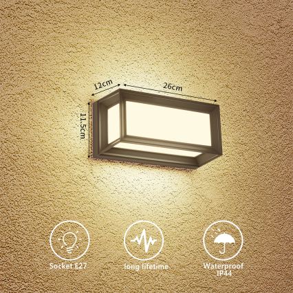 Brilagi - Venkovní nástěnné svítidlo PARKER 1xE27/60W/230V antracit IP44