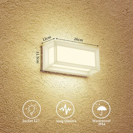 Brilagi - Venkovní nástěnné svítidlo PARKER 1xE27/60W/230V bílá IP44