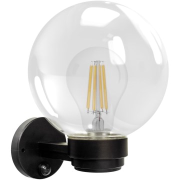 Brilagi - Venkovní nástěnné svítidlo se senzorem pohybu HARBOR 1xE27/40W/230V IP33 černá/čirá