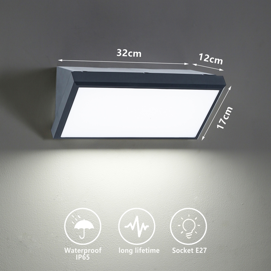 Brilagi - Venkovní nástěnné svítidlo TRIANGLE 1xE27/60W/230V antracit IP65