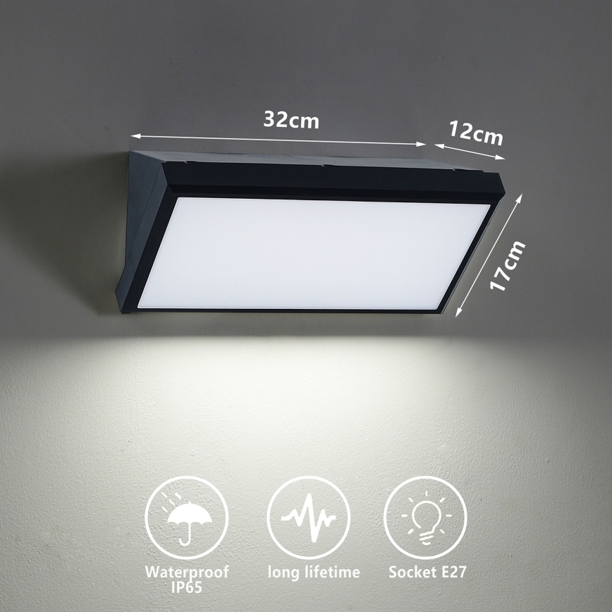 Brilagi - Venkovní nástěnné svítidlo TRIANGLE 1xE27/60W/230V černá IP65