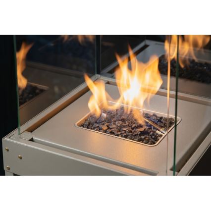 Brilagi - Venkovní plynový krb FLARO GAS 142x36 cm 8kW 1xAAA béžová + ochranný kryt