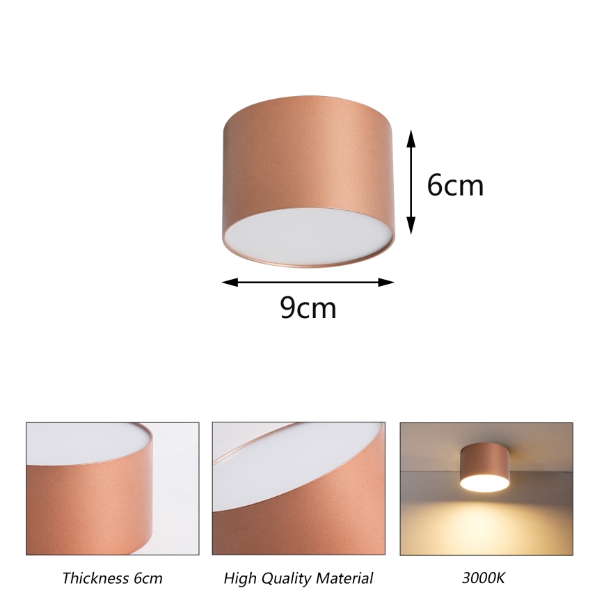 BRILAGI - Venkovní stropní svítidlo FORIS LED/9W/230V pr. 9 cm bronzová IP44