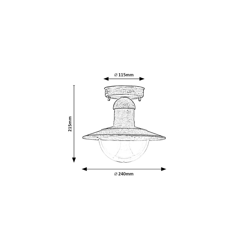 Brilagi - Venkovní stropní svítidlo MOLDE 1xE27/60W IP44 bílá/patina