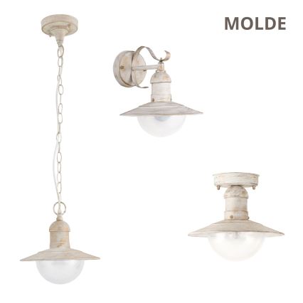 Brilagi - Venkovní stropní svítidlo MOLDE 1xE27/60W IP44 bílá/patina
