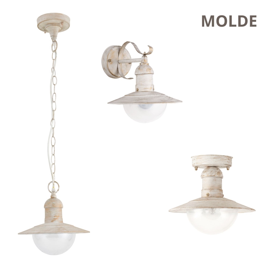 Brilagi - Venkovní stropní svítidlo MOLDE 1xE27/60W IP44 bílá/patina
