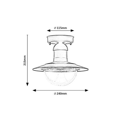 Brilagi - Venkovní stropní svítidlo MOLDE 1xE27/60W IP44 černá