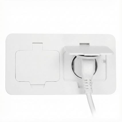 Brilagi - Venkovní vestavná podlahová dvojzásuvka IP55 bílá obdélníkový