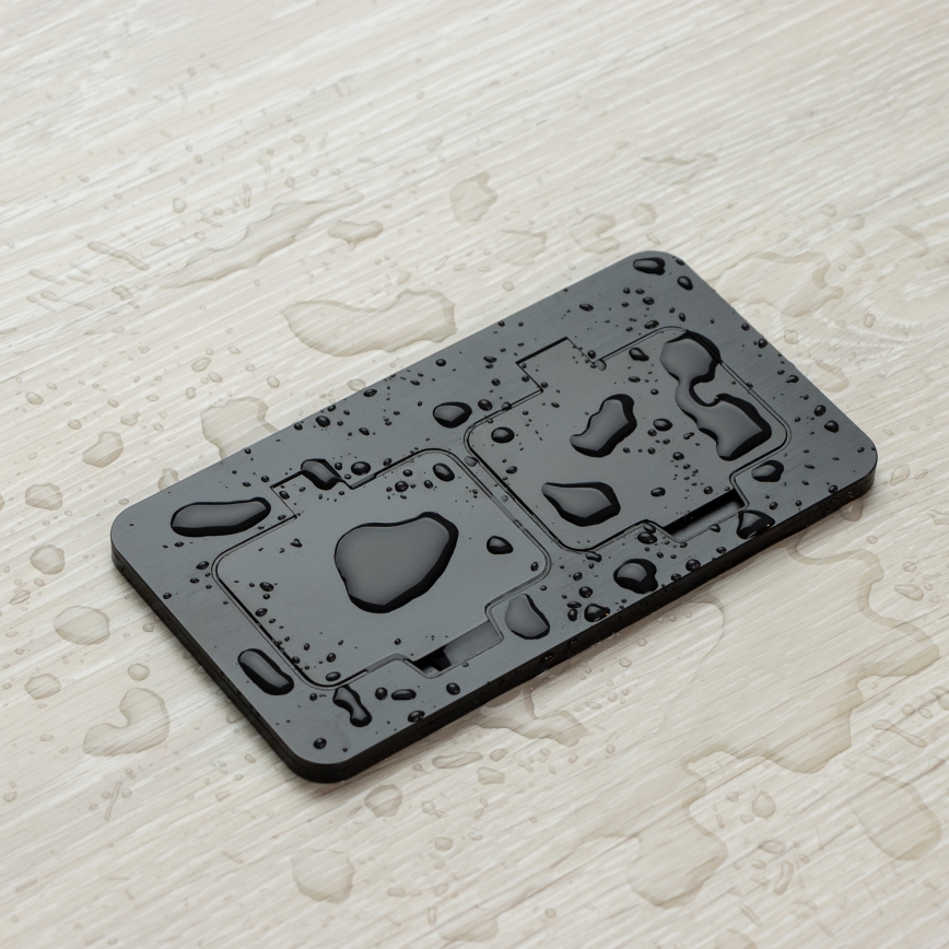 Brilagi - Venkovní vestavná podlahová dvojzásuvka IP55 černá obdélníkový