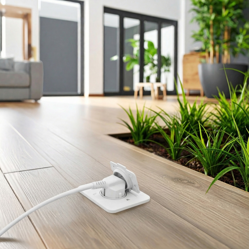 Brilagi - Venkovní vestavná podlahová zásuvka IP55 bílá obdélníkový