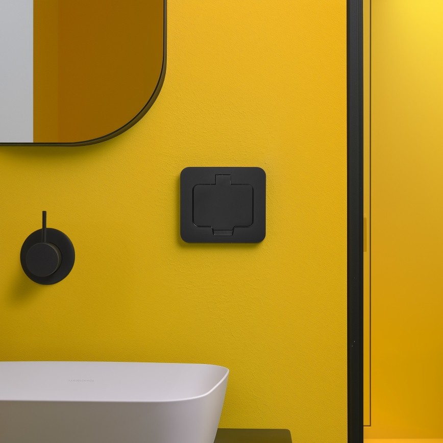 Brilagi - Venkovní vestavná podlahová zásuvka IP55 černá obdélníkový