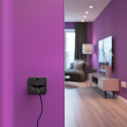 Brilagi - Venkovní vestavná podlahová zásuvka IP55 černá obdélníkový