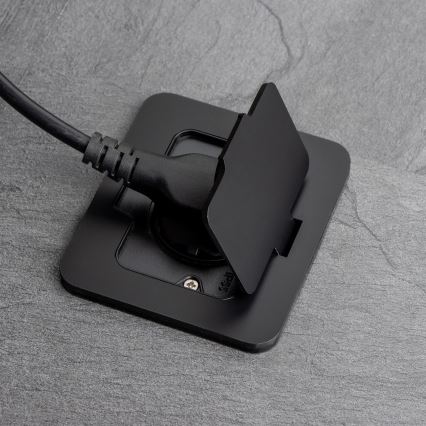 Brilagi - Venkovní vestavná podlahová zásuvka IP55 černá obdélníkový