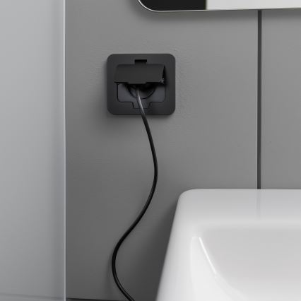 Brilagi - Venkovní vestavná podlahová zásuvka IP55 černá obdélníkový