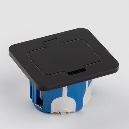 Brilagi - Venkovní vestavná podlahová zásuvka IP55 černá obdélníkový