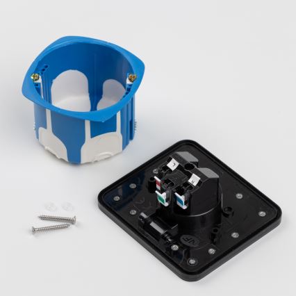 Brilagi - Venkovní vestavná podlahová zásuvka IP55 černá obdélníkový