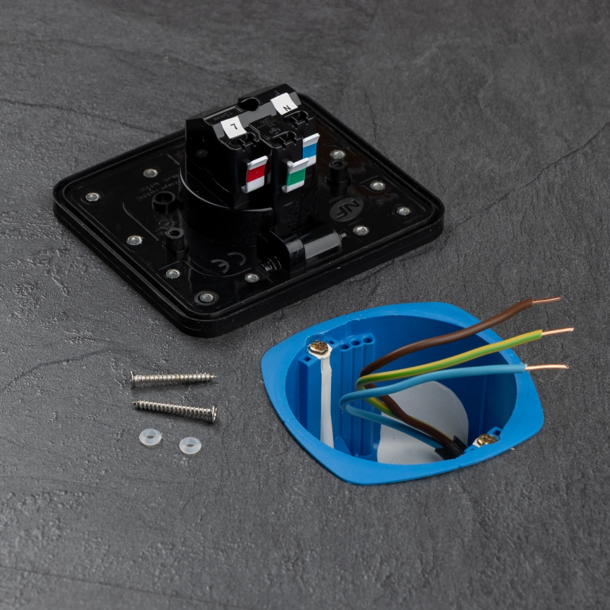 Brilagi - Venkovní vestavná podlahová zásuvka IP55 černá obdélníkový