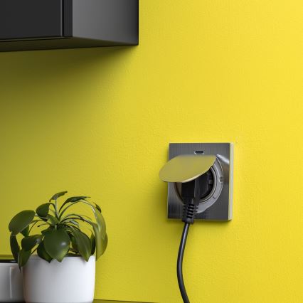 Brilagi - Venkovní vestavná podlahová zásuvka IP55 matný chrom čtvercový