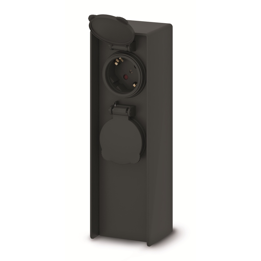 Brilagi - Venkovní zásuvkový sloupek 2Z 230V IP44 SCHUKO