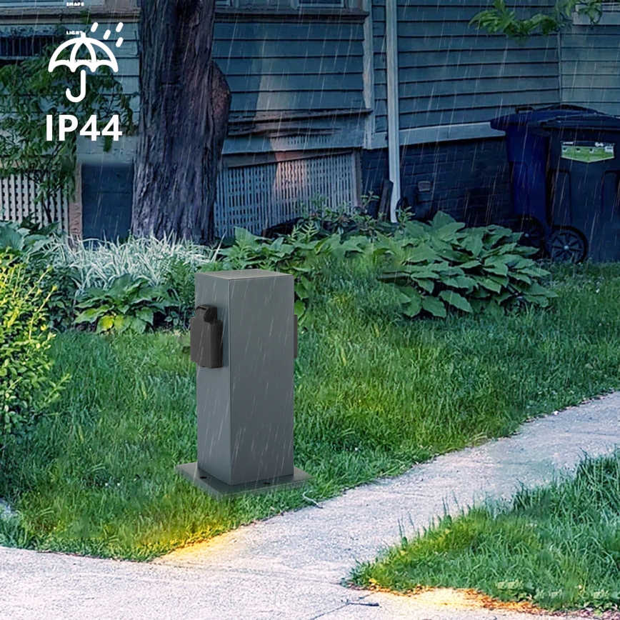 Brilagi - Venkovní zásuvkový sloupek PILLAR 1Z SCHUKO 230V IP44 antracit