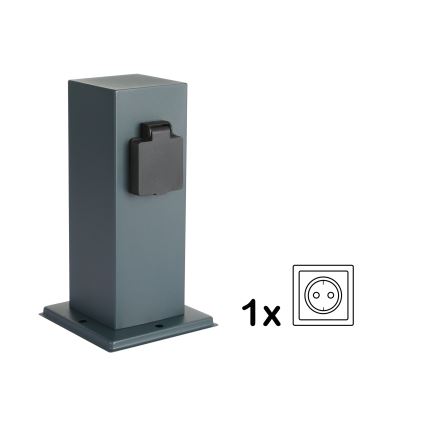 Brilagi - Venkovní zásuvkový sloupek PILLAR 1Z SCHUKO 230V IP44 antracit